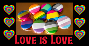 Lgbtqia+ badges love is love