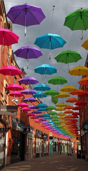 Pride colours brollies