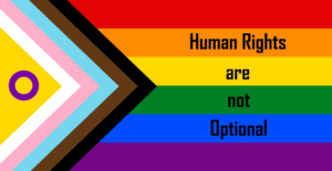 Pride new flag with human rights text