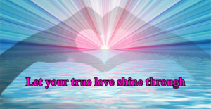 Pride heart hands shine text