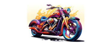 Rainbow coloured 1 motorcycle