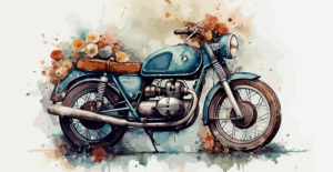Rainbow coloured 2 motorcycle