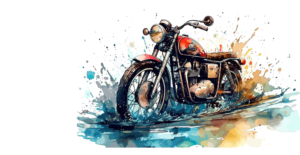 Rainbow coloured 3 motorcycle