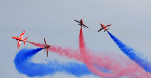 Red arrows display team 4 ship