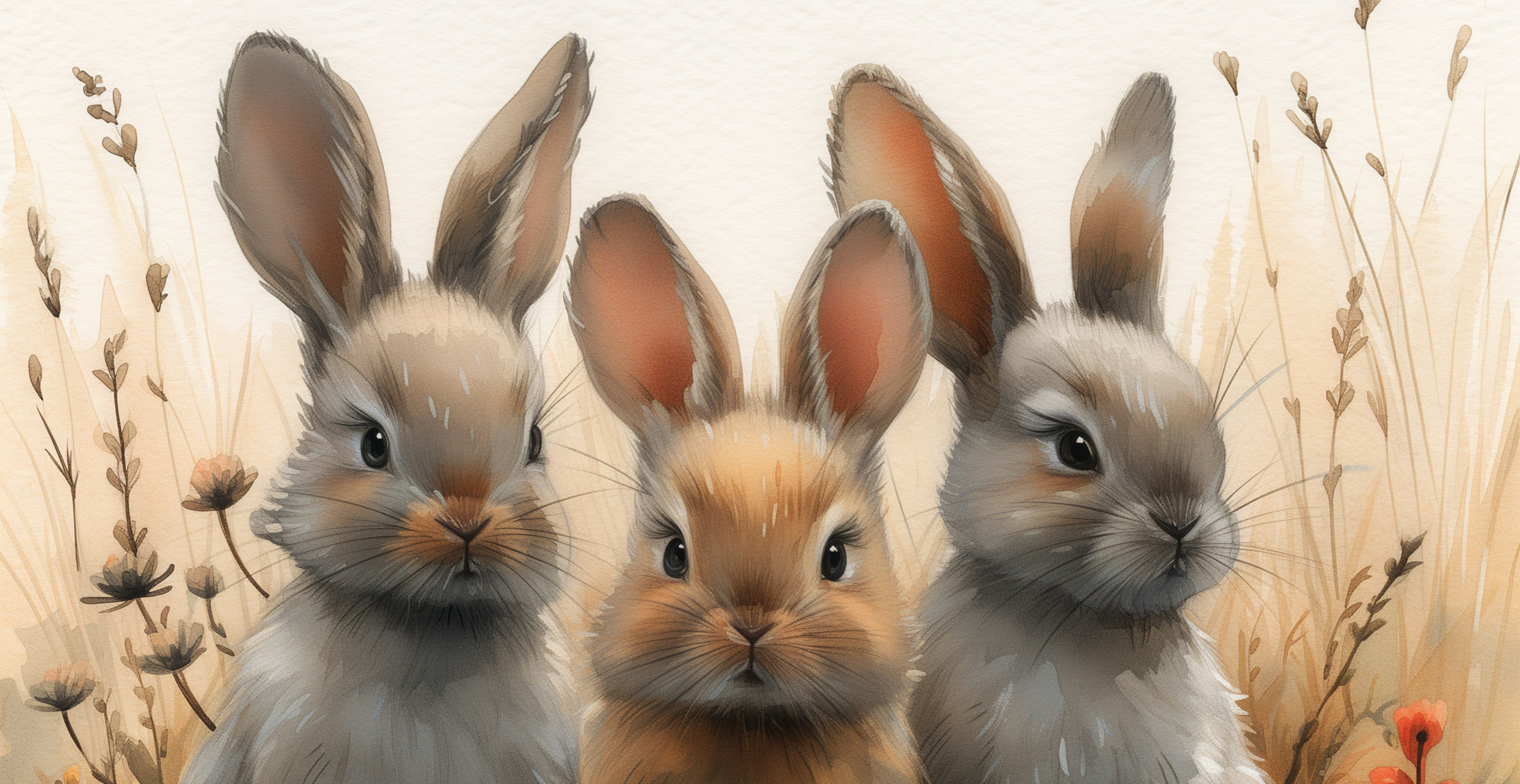 3 cute bunnies