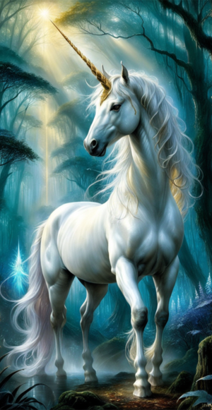 Unicorn white gold horn