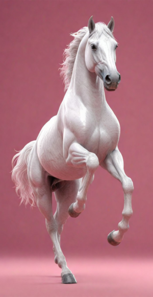 White horse pink background ver 2