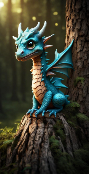 Portrait blue dragon