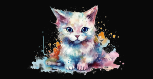 Cat 16 watercolour blk