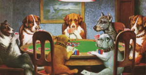 Dogs card table