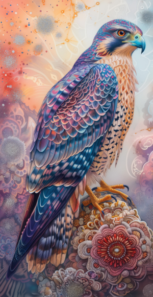 Multi colored falcon
