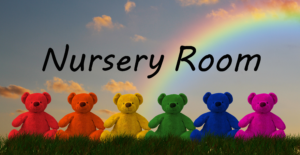 Rainbow bears nursery room plaque