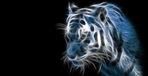 Rainbow tiger blue flames