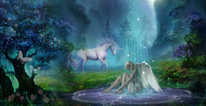 Unicorn angel light rays