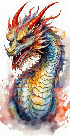 Watercolour chinese dragon